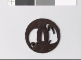 Tsuba with crane and minogame, or sacred tortoise