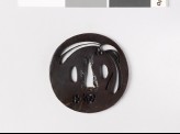 Round tsuba with mon formed from clematis flower and chariot wheel (EAX.10602)