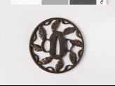 Round tsuba with dew drops and myōga, or ginger shoots