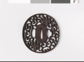 Tsuba with floral scrolls and gosan-no-kiri, or paulownia leaves (EAX.10614)