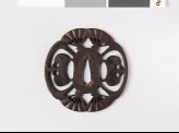 Mokkō-shaped tsuba with open fans