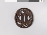 Tsuba with flowering plum tree