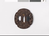 Mokkō-shaped tsuba with cherry blossoms