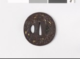 Tsuba with cherry blossoms and maple leaves