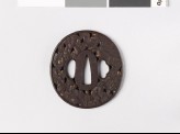 Tsuba with chrysanthemum plants