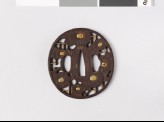 Tsuba with chrysanthemum growing over a trellis (EAX.10637)