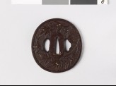 Tsuba with maple leaves and dewdrops