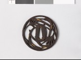 Round tsuba with susuki grass