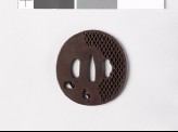 Tsuba with shells and ajiro, or netting pattern