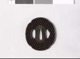 Mokkō-shaped tsuba with ajiro, or netting pattern