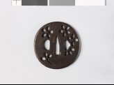 Tsuba with heraldic cherry blossoms