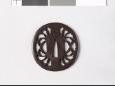 Lenticular tsuba with peony flower (EAX.10695)