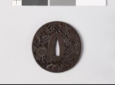 Tsuba with asters, orchids, and rinzu, or swastika-fret diaper (EAX.10703)