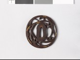 Tsuba with orchids and dewdrops