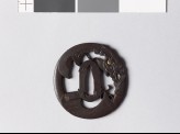 Tsuba with a scroll and the god Kwanu's spear (EAX.10714)