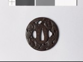 Tsuba with three peonies