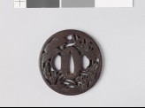 Tsuba with iris plants and bridges in a swamp