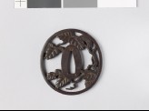 Tsuba with a leafy branch, possibly of paulownia