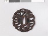 Tsuba with mandarin ducks and waves