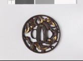 Round tsuba with oak branches