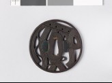 Round tsuba with rope curtain (EAX.10776)