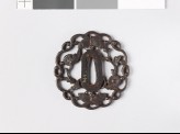 Tsuba with butterflies and aster