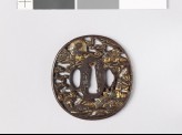 Tsuba depicting five warriors fighting during the Gempei wars (EAX.10790)