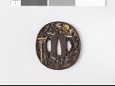 Tsuba with landscape scene