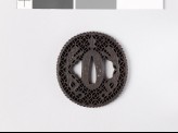 Tsuba with dragons and shippō diaper of interlaced circles