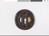 Tsuba with demon mask and scrollwork (EAX.10815)