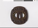 Mokkō-shaped tsuba with two dragons (EAX.10824)