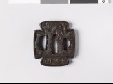 Tsuba with dragons and Roman-style lettering