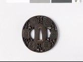 Tsuba with six disks containing seal-like characters