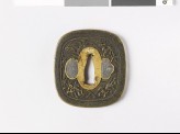 Tsuba with deer among reed plants