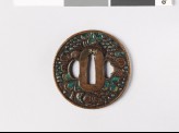 Tsuba with squirrel amid vines (EAX.10833)