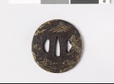 Tsuba with lake scene