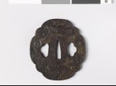 Mokkō-shaped tsuba with dragon amid clouds