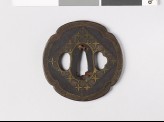 Mokkō-shaped tsuba with chequerboard