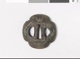 Mokkō-shaped tsuba with dragons and two Precious Objects