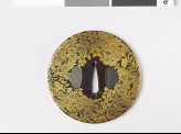 Round tsuba with asters, lespedeza, and gentian (EAX.10853)
