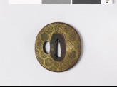 Tsuba with hexagonal chequer pattern