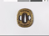 Tsuba with peony flower and leaves (EAX.10865.a)