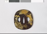 Tsuba with chrysanthemums