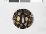 Tsuba with chrysanthemums