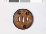 Tsuba with heraldic cherry blossoms