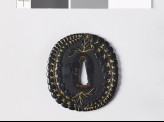 Tsuba with wisteria