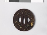 Tsuba with figures in a landscape