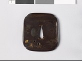 Aori-mokkō-shaped tsuba with fukiyose, or autumn debris (EAX.10917)