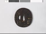 Tsuba depicting Ono Michikaze in a landscape (EAX.10922)