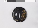 Tsuba depicting Gentoku on horseback